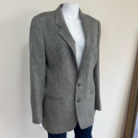 Yves Saint Laurent Pour Homme Gray Wool Twill Blazer France Two Button - Picture 4 of 17